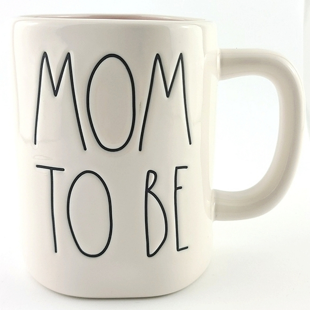NWT RAE DUNN Artisan Collection White Mug Black Large Letters MOM TO BE